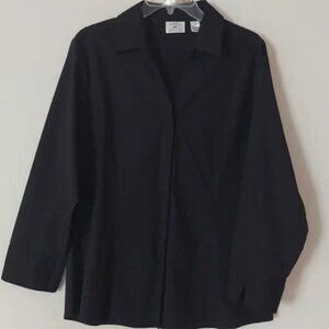 NEW! Lee Riders black woman  buttondown shirt SizeXL office  business casual top